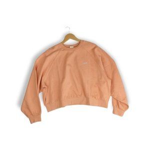 Levi's Cropped Peach Cotton Crew Neck Sweater